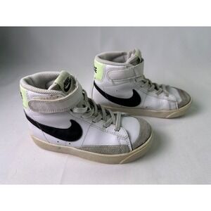 Nike Blazer Mid 77 TD White Black Volt DA4087-109 Toddler Size 11C Retro Sneaker